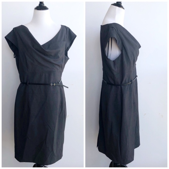 Calvin Klein Dresses & Skirts - Calvin Klein Grey Business Sheath Belt Dress